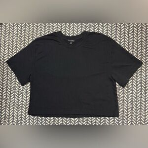 BANANA REPUBLIC Cropped Thick Cotton Blend Shirt in Black Size XL